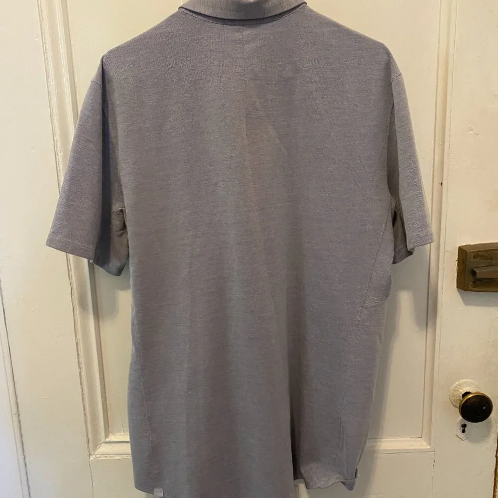 LuluLemon Men's Short Sleeve Button Down - Blue - Large - Picture 2 of 3